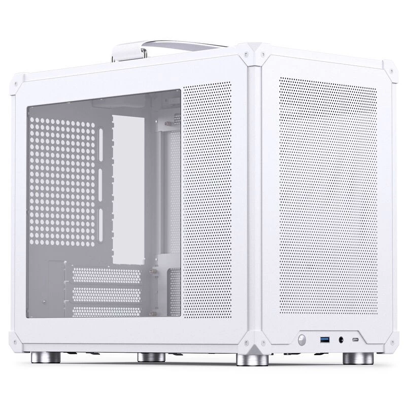 Κουτί PC Jonsbo C6 MAX, Mini κουτί, Micro-ATX, σκληρό γυαλί - λευκό