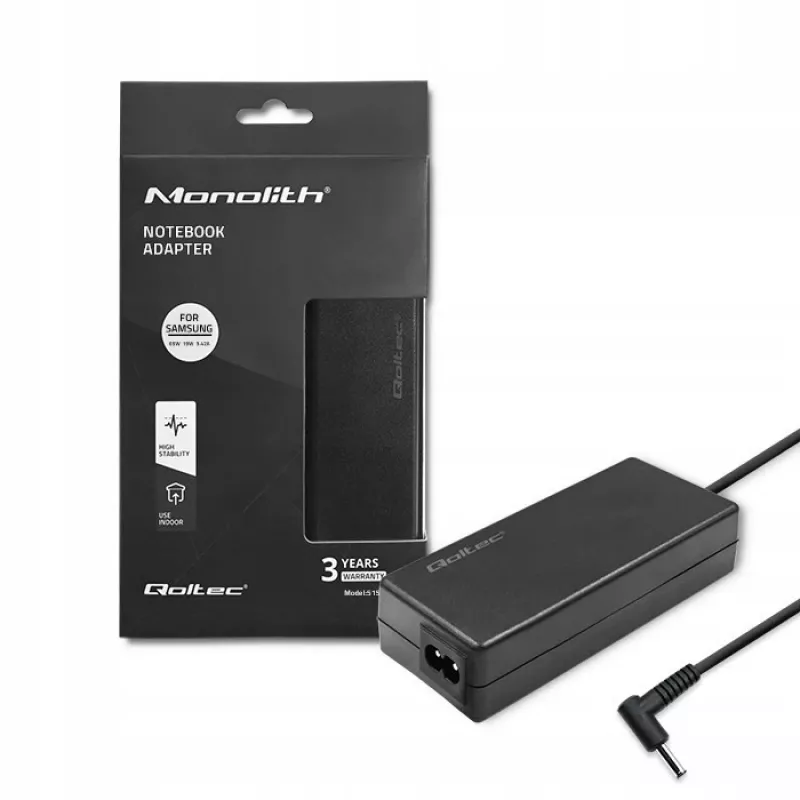 Τροφοδοτικό QOLTEC 65W 19V 3,42A για φορητούς υπολογιστές και συμβατές συσκευές