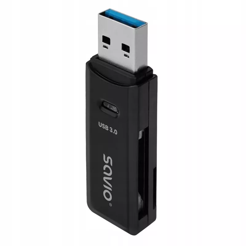 Αναγνώστης καρτών SAVIO AK-64 USB 3.2 Gen 1 έξοδος Type-A, υποδοχή MicroSD, 5000 Mbit/s, μαύρο