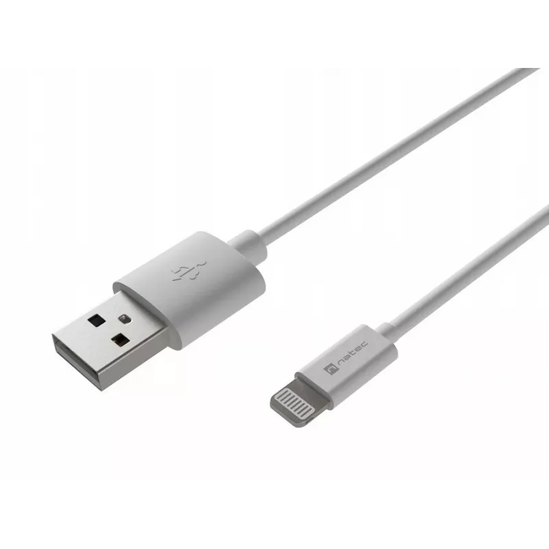 Natec Prati καλώδιο Lightning (m)->USB-A (m) 2m MFi λευκό NKA-2149
