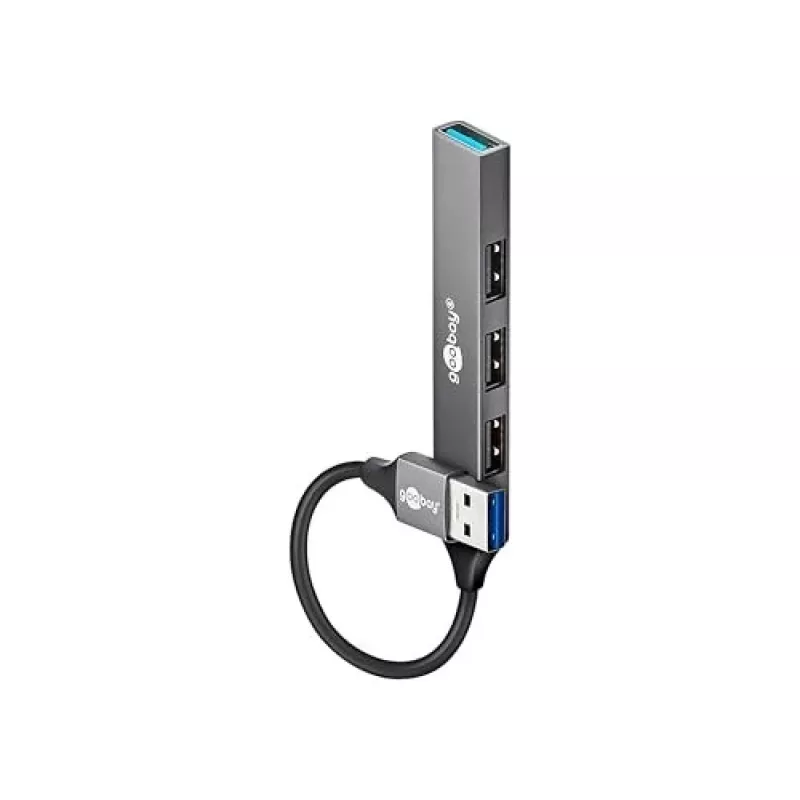 Goobay USB Hub 74456 Type-A 5000 Mbit/s Ανοιχτό γκρι