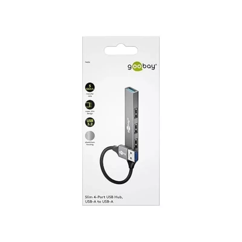 Goobay USB Hub 74456 Type-A 5000 Mbit/s Ανοιχτό γκρι