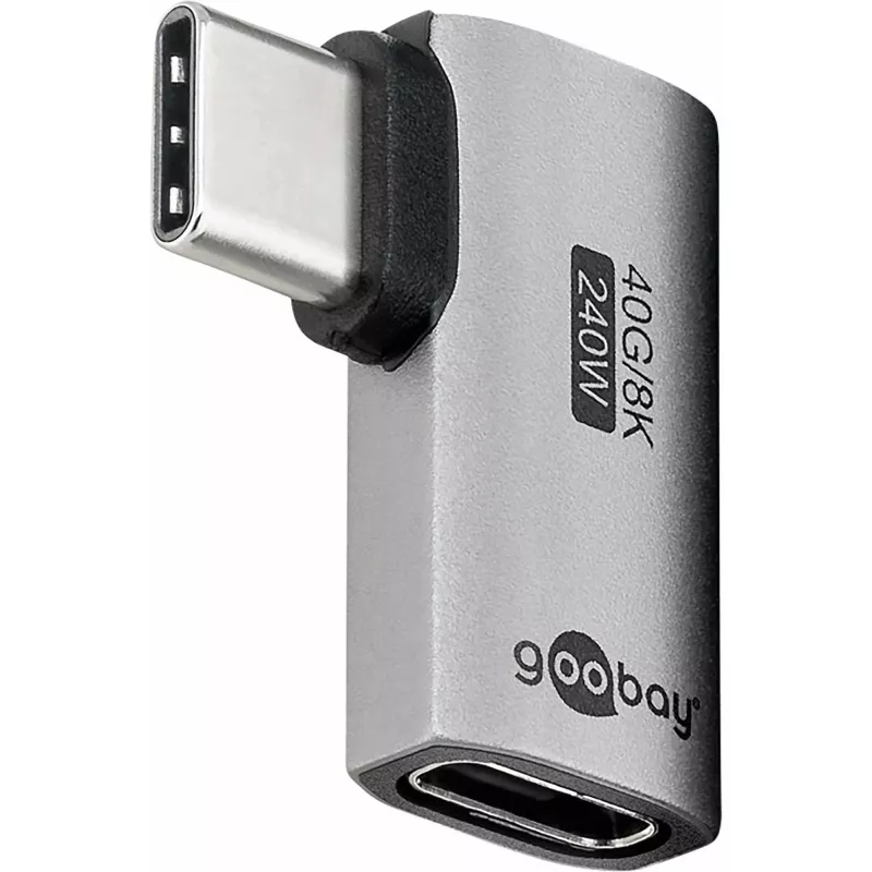 Goobay προσαρμογέας USB-C οριζόντιος 90° USB4 - βύσμα αρσενικό > υποδοχή θηλυκή (74441)