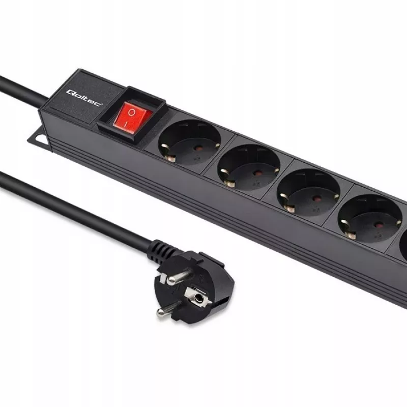 Qoltec αλουμινίου PDU για RACK | 16A | 16 x Schuko | κάθετο | 1,8 m