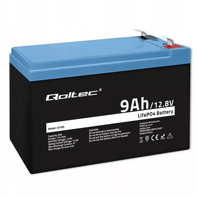 Μπαταρία LiFePO4 Lithium Iron Phosphate 12.8V 9Ah 115.2Wh