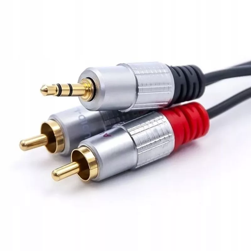 Καλώδιο ήχου Qoltec 52340 2m 2xRCA 3,5mm μαύρο