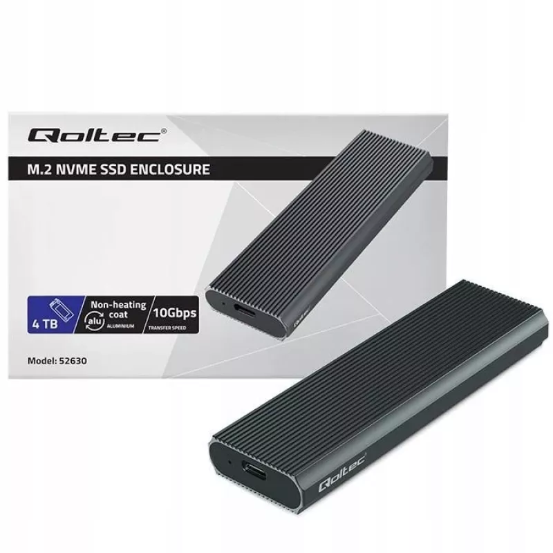 Θήκη M.2 NVMe SSD QOLTEC 52630 – USB 3.1 Gen2 10Gb/s, για δίσκους M.2 NVMe