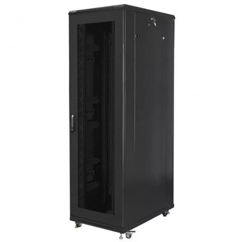 Lanberg | 19 ιντσών Ελεύθερο Ντουλάπι Rack 42U/800x1000 (Flat Pack) | FF01-8042-12B | Μαύρο