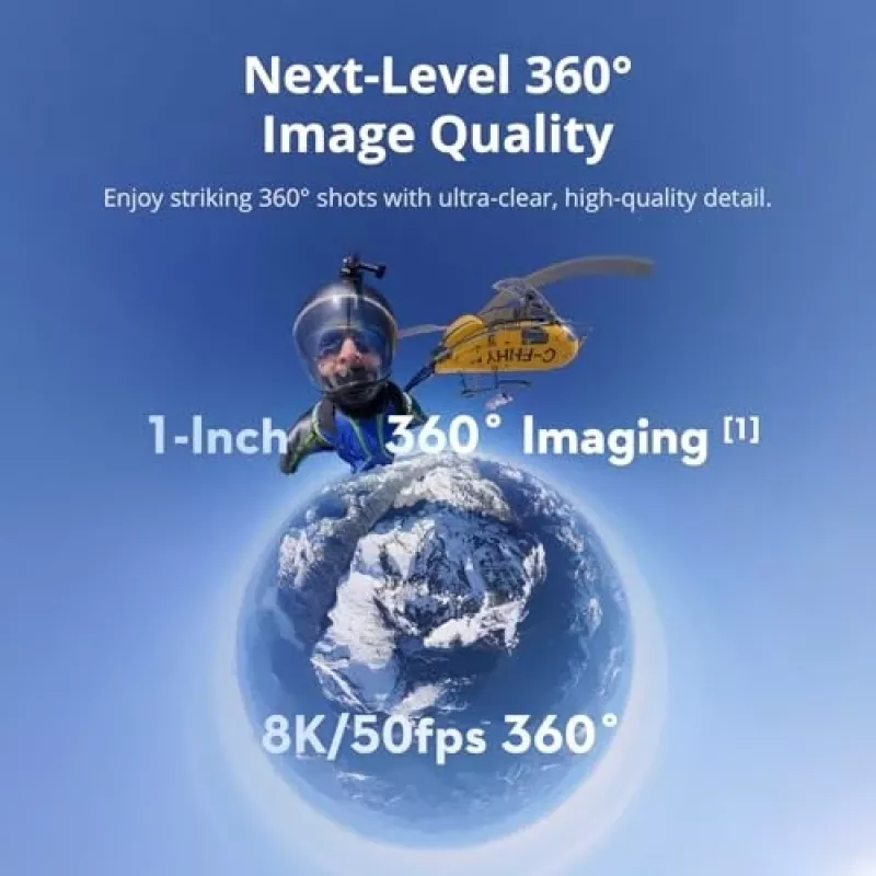DJI Osmo 360 Adventure Combo CP.OS.00000442 κάμερα δράσης 8K 360°, 120 MP, CMOS 1/1,1 ιντσών, οθόνη 2 ιντσών, 128 GB, Wi-Fi, IP68