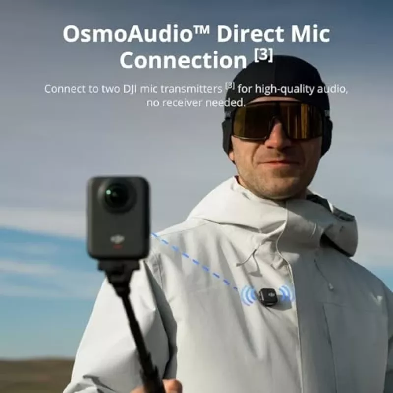 DJI Osmo 360 Adventure Combo CP.OS.00000442 κάμερα δράσης 8K 360°, 120 MP, CMOS 1/1,1 ιντσών, οθόνη 2 ιντσών, 128 GB, Wi-Fi, IP68