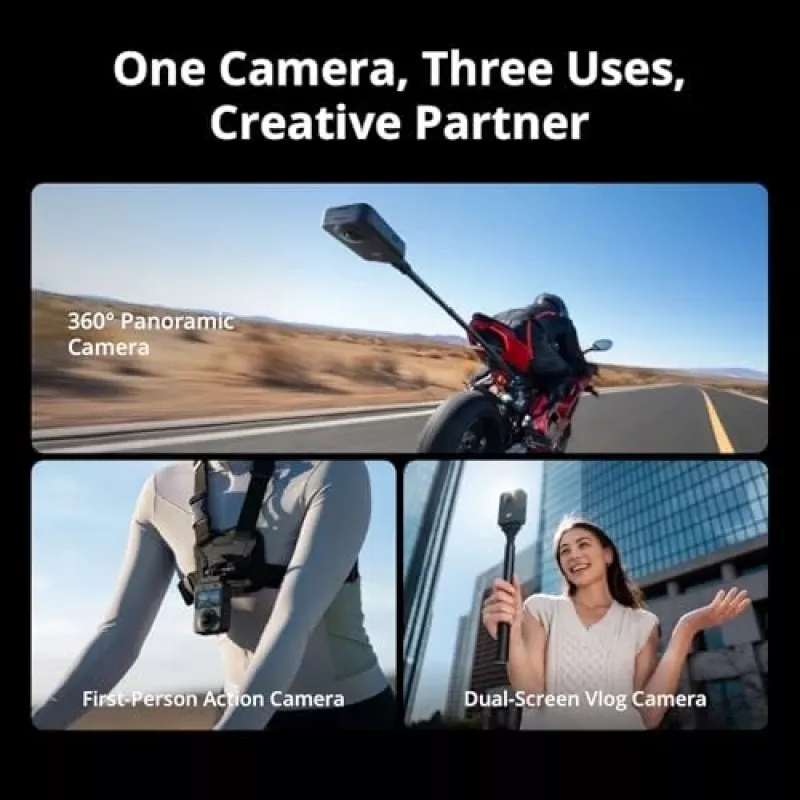 DJI Osmo 360 Adventure Combo CP.OS.00000442 κάμερα δράσης 8K 360°, 120 MP, CMOS 1/1,1 ιντσών, οθόνη 2 ιντσών, 128 GB, Wi-Fi, IP68