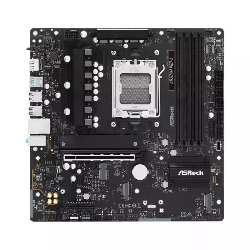 Μητρική πλακέτα ASRock A620AM PRO-A AM5, AMD A620, micro-ATX, 4×DDR5, 3×M.2, 2×SATA, 2,5 GbE, HDMI