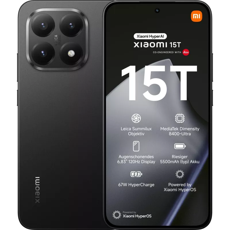 Smartphone Xiaomi 15T 6,83 ίντσες 12 GB 512 GB Μαύρο