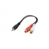 Καλώδιο ήχου jack (3,5 mm) σε 2 RCA GEMBIRD CCA-406 20 cm Μαύρο