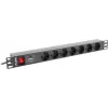 Lanberg | Μονάδα διανομής ρεύματος (PDU) 19 inch 1U 10A 2M 7x πρίζες Schuko | PDU-07F-0200-IEC-BK