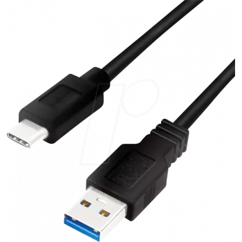 Logilink - Καλώδιο USB - USB Type A (W) σε USB-C (M) - USB 3.2 Gen 1 - 3 A - 1 m - Μαύρο (CU0168)