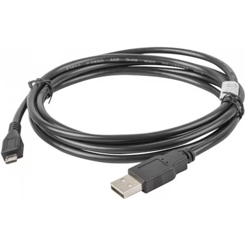 Καλώδιο USB 2.0 LANBERG CA-USBM-10CC-0018-BK, Micro-USB B σε USB A, 1,8 m, μαύρο