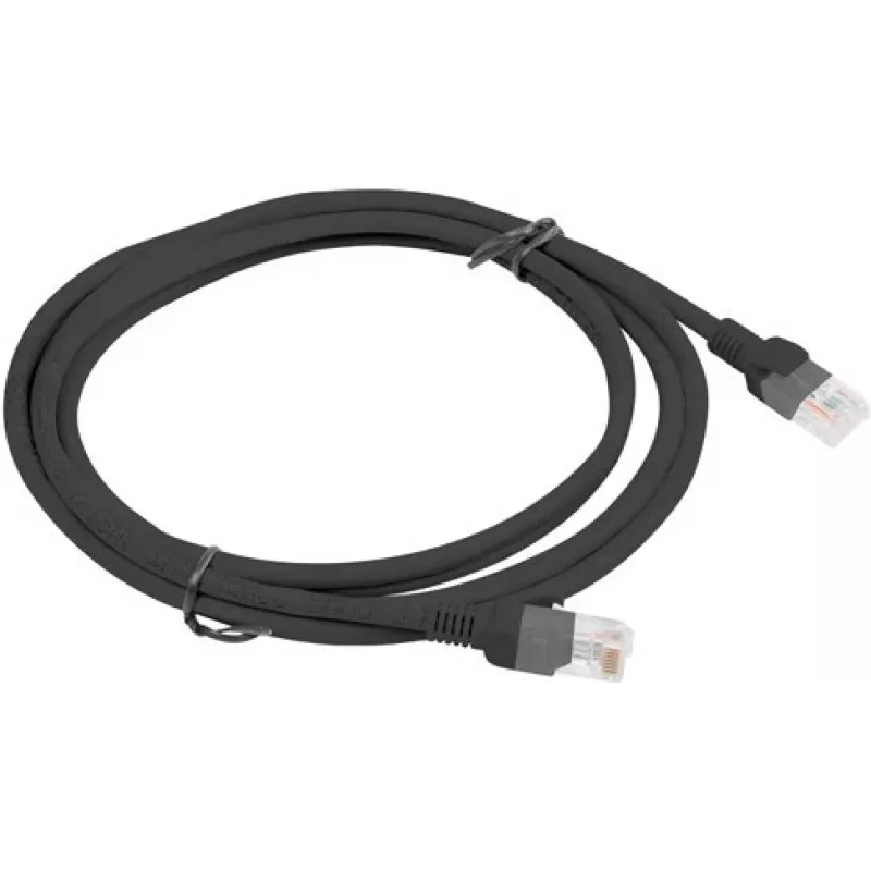 Καλώδιο δικτύου LANBERG PCU5-10CC-0200-BK RJ-45 Cat5e U/UTP 2 m Μαύρο