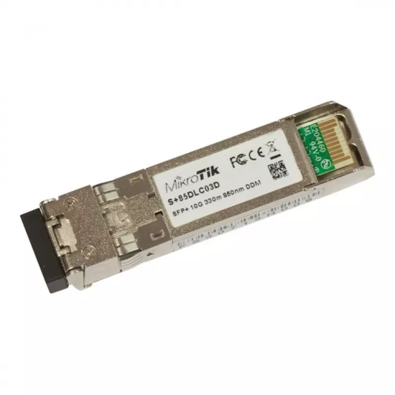 MikroTik S+85DLC03D - μονάδα πομποδέκτη SFP+ - 10 GigE - SFP+ / LC Multi-Mode - έως 300 m - 850 nm