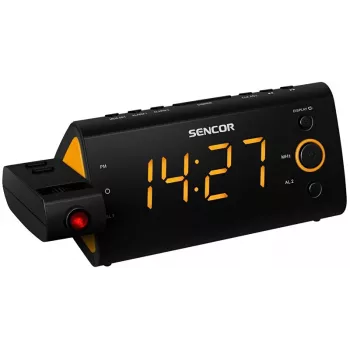 Ραδιόφωνο-ξυπνητήρι SENCOR SRC 330 OR — Ραδιόφωνο-ξυπνητήρι FM με οθόνη LED 1,2 ιντσών, διπλό ξυπνητήρι, κόκκινη προβολή 180°, εσωτερική θερμοκρασία, εφεδρική μπαταρία