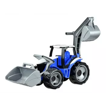 Lena GIGA TRUCKS Τρακτέρ με μπροστινό φορτωτή, τρακτέρ, 3 έτους, πλαστικό, μπλε, γκρι, λευκό