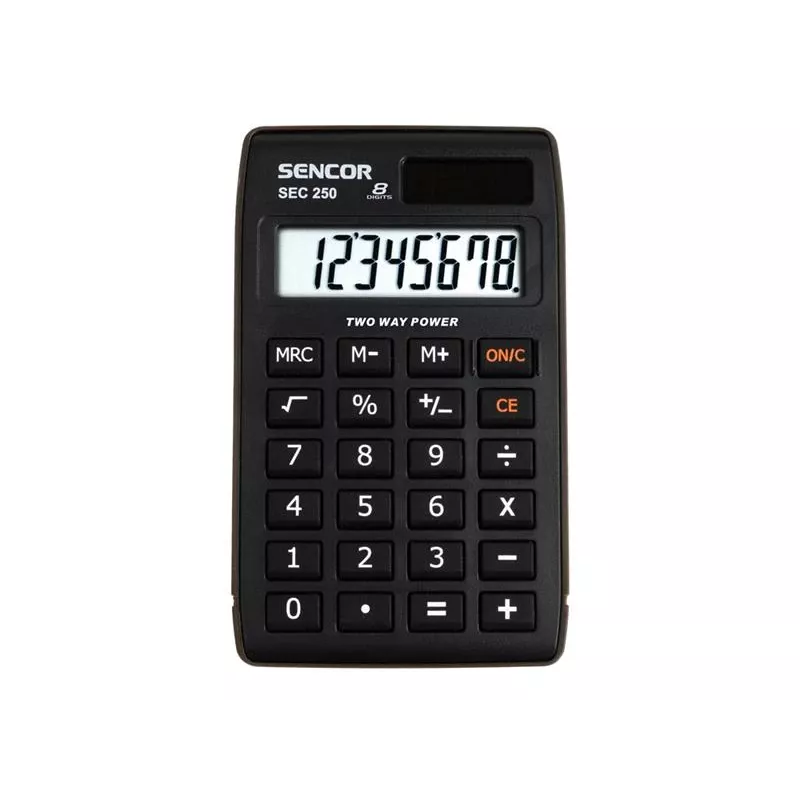 SENCOR SEC 250 αριθμομηχανή, οθόνη LCD 8 ψηφίων, Dual-Power