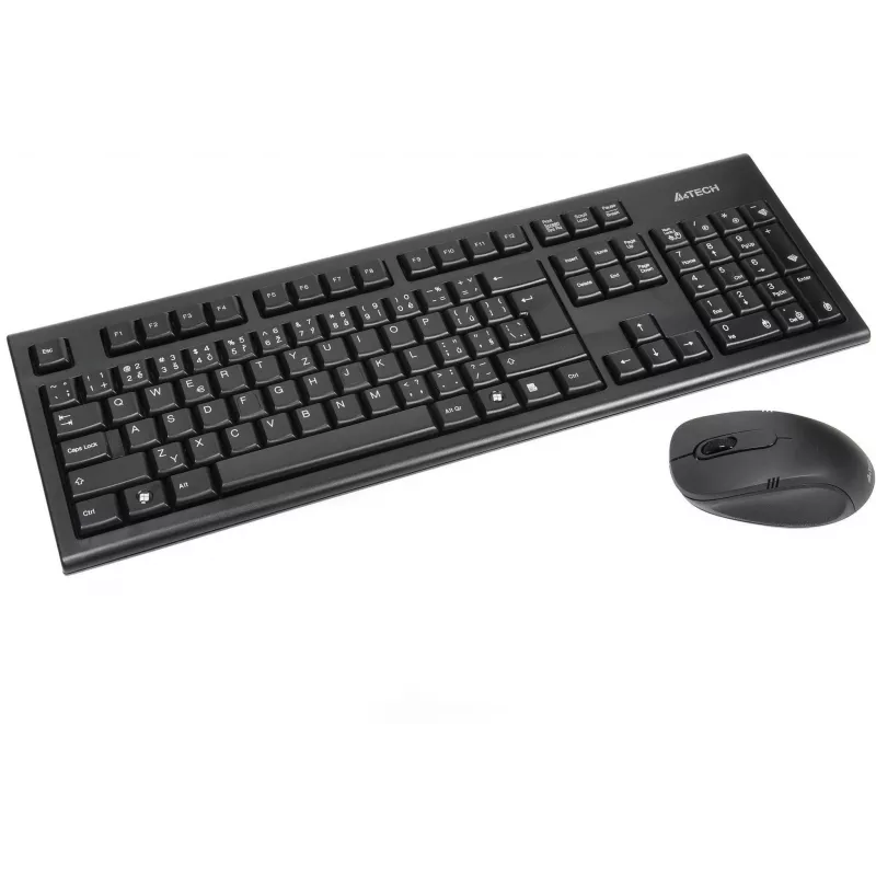 A4Tech 7100N Επιτραπέζιο πληκτρολόγιο ποντίκι συμπεριλαμβανομένου RF Wireless QWERTY Αγγλικά Μαύρο