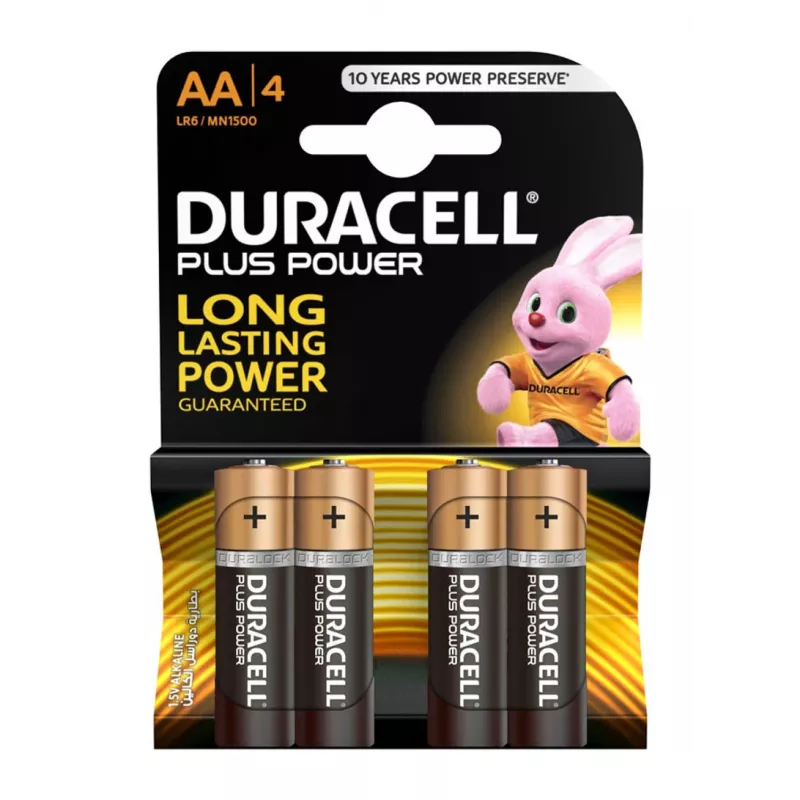Duracell Plus AA/LR6 αλκαλικές μπαταρίες, συσκευασία 4 τεμ.