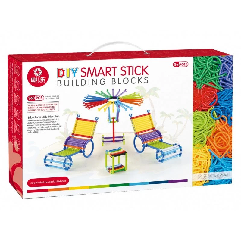 Σετ κατασκευής Ascato Blocks Sticks 360 στοιχεία σε κουτί