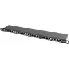 Patchpanel LANBERG PPS5-0024-B 24 θυρών CAT5e, μέταλλο, 0,5 U, 445×99×22,3 mm, μαύρο