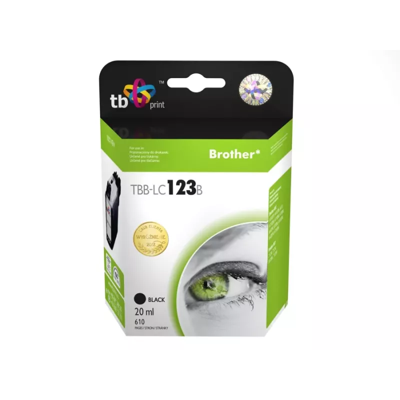 Μελάνι συμβατό με Brother LC123BK 100% νέο