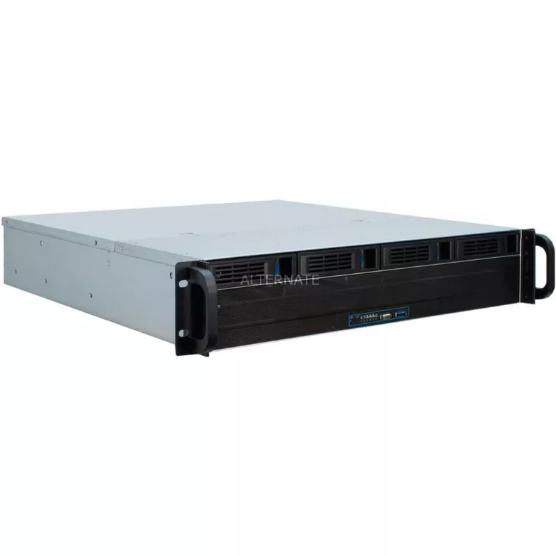 Θήκη Server Inter-Tech 2U 2404L Rack Μαύρο, Γκρι
