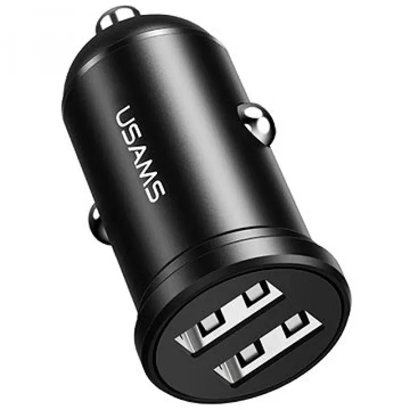 Φορτιστής αυτοκινήτου usams USA000867 — Dual USB 2×2,4A, μαύρο