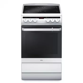 Amica 58CE3.315HTaQW ηλεκτρική κουζίνα, κεραμική εστία, 4 ζώνες, φούρνος 65 l, 50 cm, λευκή