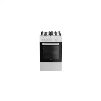 Beko FSG52020FW Κουζίνα Ελεύθερη Κουζίνα Αερίου Μαύρο, Λευκό