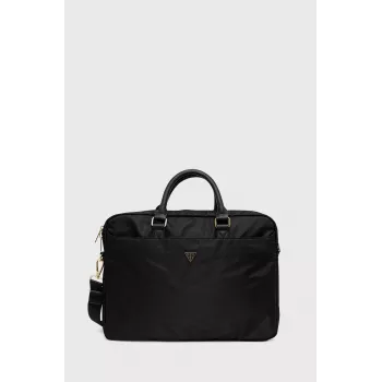 Τσάντα Laptop GUESS GUCB15NTMLBK 16 Ίντσες μαύρο Nylon με Τρίγωνο Λογότυπο