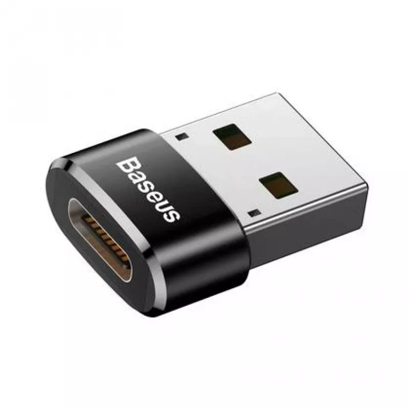 Baseus βύσμα USB σε υποδοχή Type-C αντάπτορας μετατροπέας μαύρο
