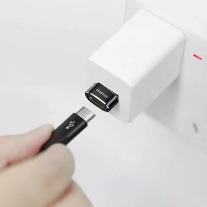 Baseus βύσμα USB σε υποδοχή Type-C αντάπτορας μετατροπέας μαύρο