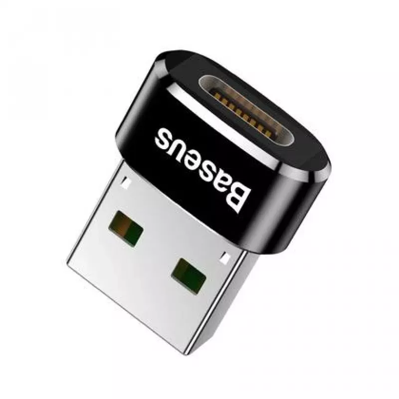 Baseus βύσμα USB σε υποδοχή Type-C αντάπτορας μετατροπέας μαύρο