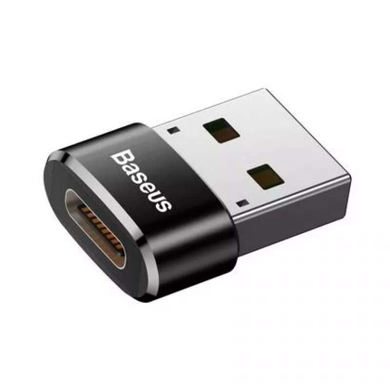 Baseus βύσμα USB σε υποδοχή Type-C αντάπτορας μετατροπέας μαύρο