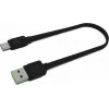Καλώδιο USB-A σε USB-C Green Cell KABGC03 — 0,25 m, μαύρο, 480 Mbit/s