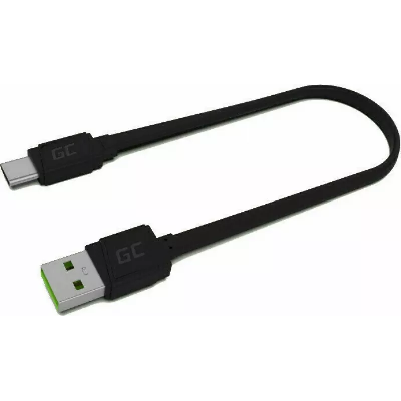 Καλώδιο USB-A σε USB-C Green Cell KABGC03 — 0,25 m, μαύρο, 480 Mbit/s