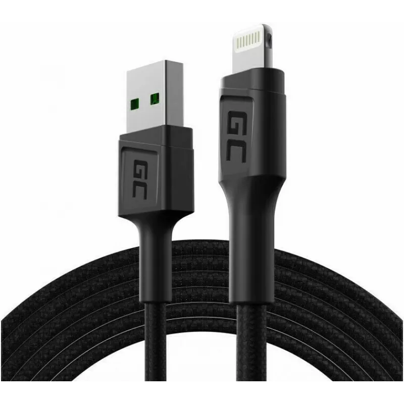 Καλώδιο Lightning Green Cell KABGC18 — 2 m, Lightning σε USB-A, μαύρο