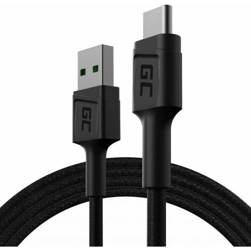 Καλώδιο USB Green Cell KABGC22 USB 2.0 1,2 m USB-A USB-C μαύρο
