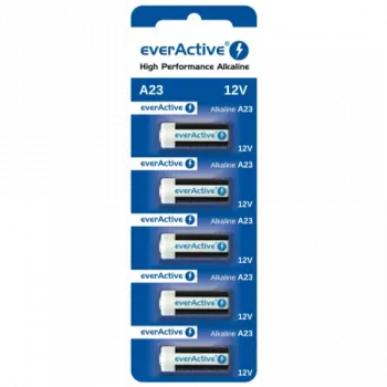 Συσκευασία αλκαλικών μπαταριών everActive A23 12V, 5 τεμ. blister — για τηλεχειριστήρια και μικρά ηλεκτρονικά