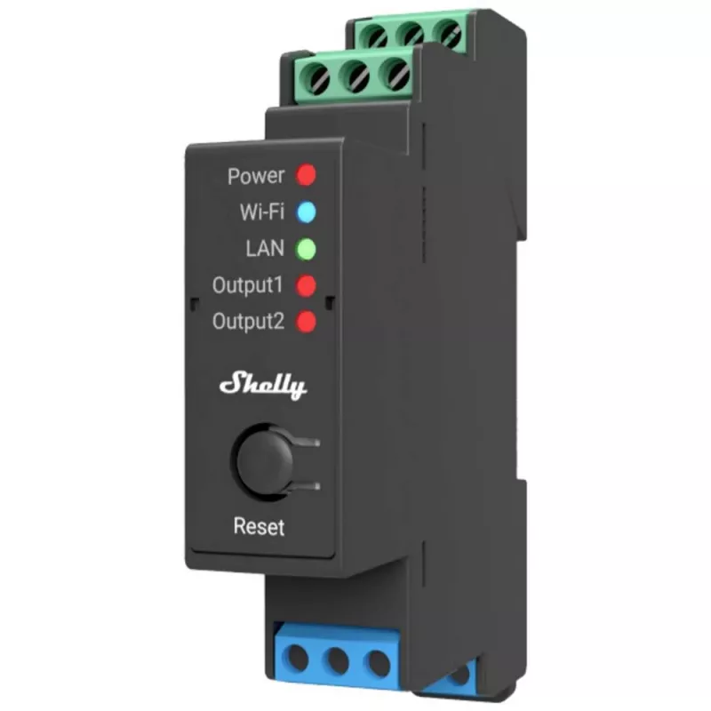 Shelly Pro 2 διακόπτης ρελέ WiFi/LAN/Bluetooth για ράγα DIN