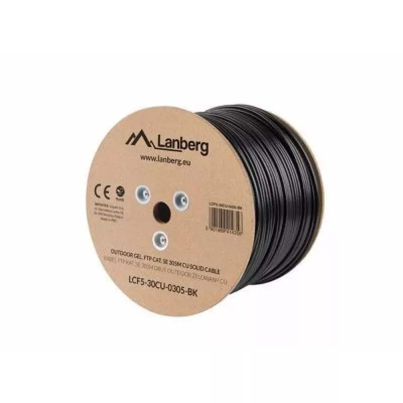 Καλώδιο δικτύου Lanberg LCF5-30CU-0305-BK RJ45 Cat5e 305 m μαύρο
