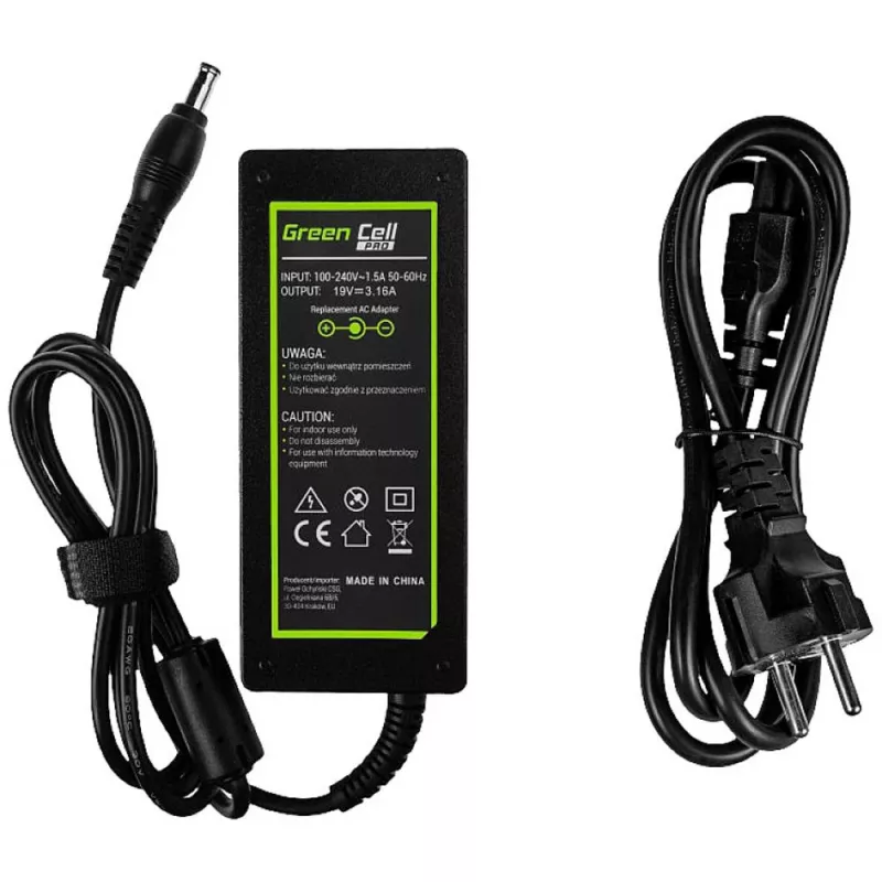 Green Cell AD20P Τροφοδοτικό/μετατροπέας εσωτερικού χώρου 60 W μαύρο