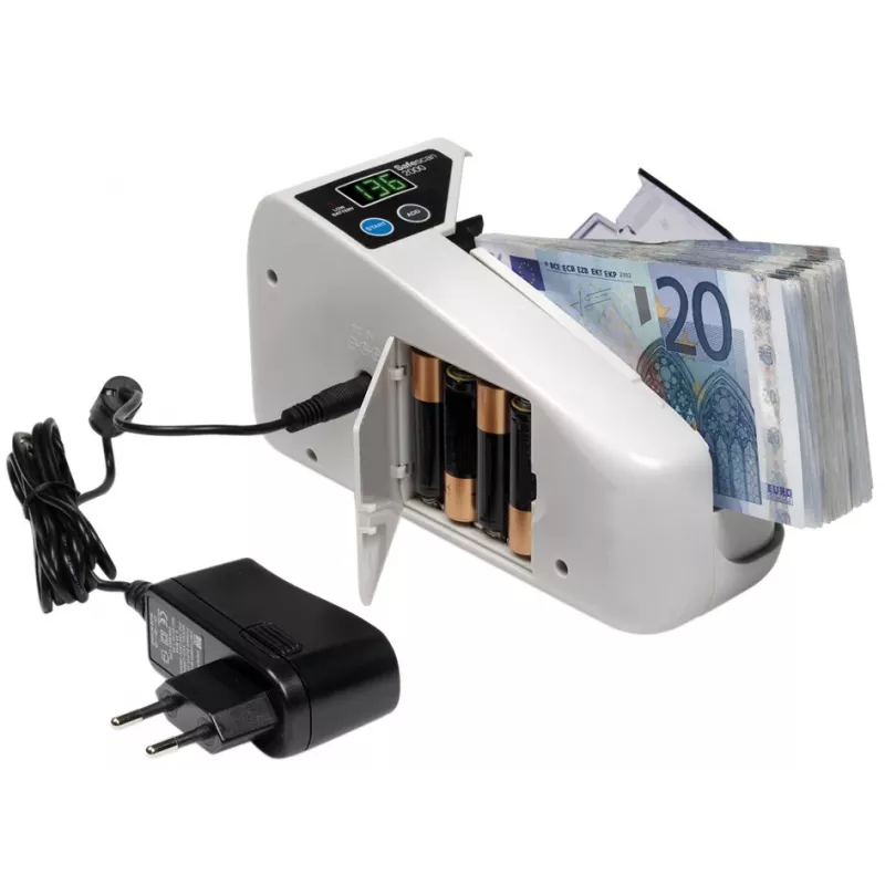 Safescan 2000 φορητός μετρητής χαρτονομισμάτων, 600 χαρτονομίσματα/λεπτό, τροφοδοσία με μπαταρίες ή ρεύμα