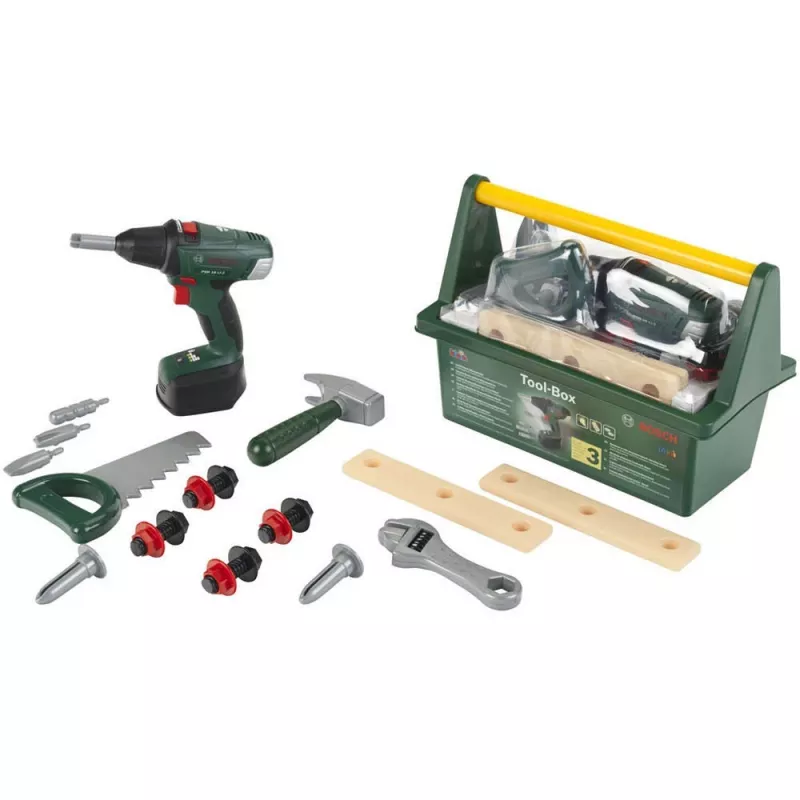 Theo Klein 8520 Bosch Toolbox I με πολλά εργαλεία I περιλαμβάνει μπαταριοκίνητο κατσαβίδι